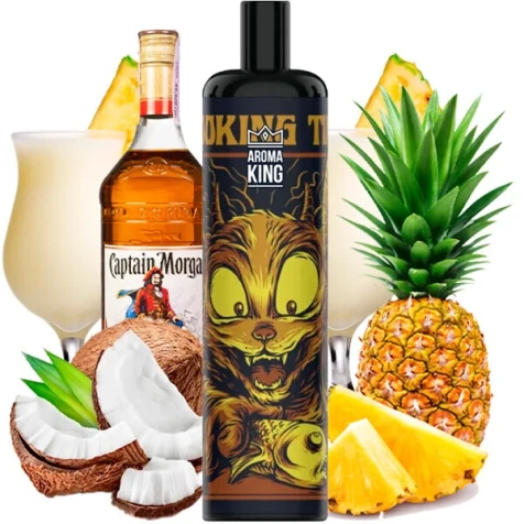 Безнікотинова Одноразова Електронна Сигарета Aroma King Black Pina Colada Rum (Піна Колада Ром) (5000 Затяжок)